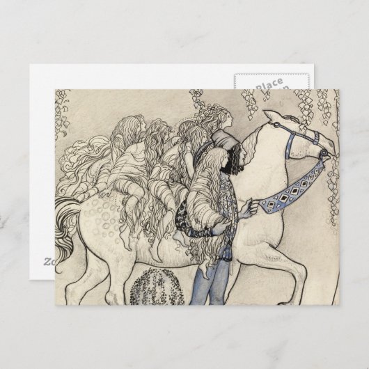 John Bauer - Het paard dat hij in de bit leidde Briefkaart (Voorkant / Achterkant)