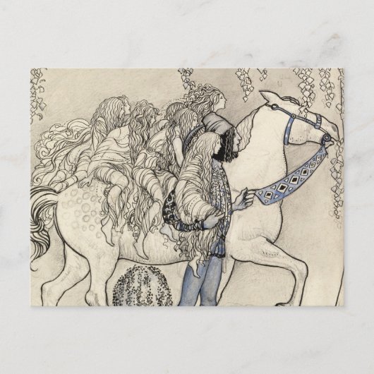 John Bauer - Het paard dat hij in de bit leidde Briefkaart (Voorkant)