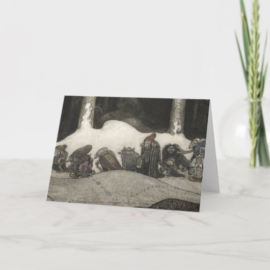 John Bauer - in de Kerstnacht Feestdagen Kaart (Voorkant)