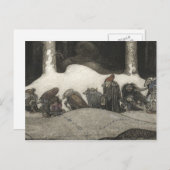 John Bauer - in de Kerstnacht Feestdagenkaart (Voorkant / Achterkant)