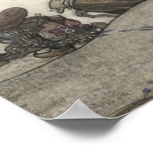 John Bauer - In de kerstnacht Poster (Hoek)