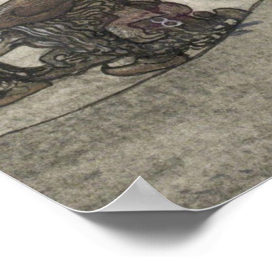 John Bauer - In de kerstnacht Poster (Hoek)