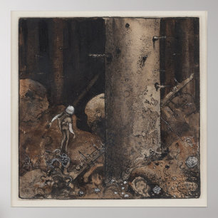 John Bauer - In het misleidende bos Poster