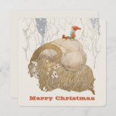 John Bauer Kerstmis Yule geit Julbocken CC1029 Feestdagenkaart (Voorkant / Achterkant)