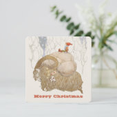 John Bauer Kerstmis Yule geit Julbocken CC1029 Feestdagenkaart (Staand voorkant)