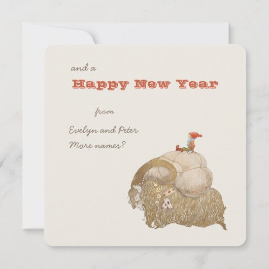 John Bauer Kerstmis Yule geit Julbocken CC1029 Feestdagenkaart (Achterkant)