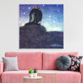 John Bauer King of Troll Mountain in Blue Canvas Afdruk (Insitu (Woonkamer))