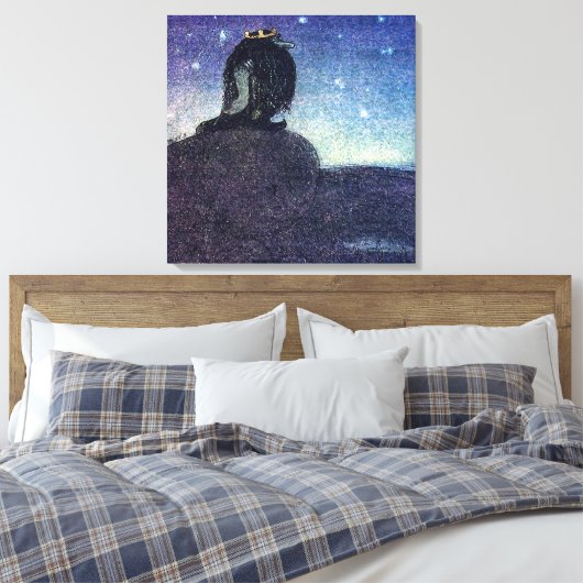 John Bauer King of Troll Mountain in Blue Canvas Afdruk (Insitu (Slaapkamer))