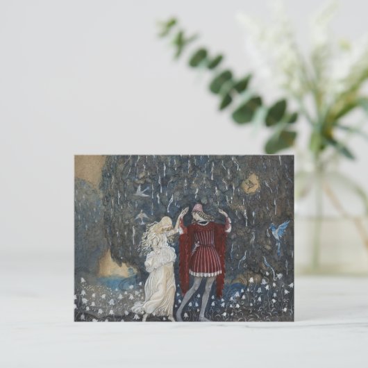 John Bauer - Lena Dances met de Knight Briefkaart (Staand voorkant)