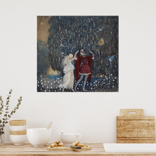 John Bauer - Lena danst met de nacht Poster (Keuken)