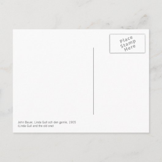John Bauer, Linda Gull och den gamle, 1905 Briefkaart (Achterkant)