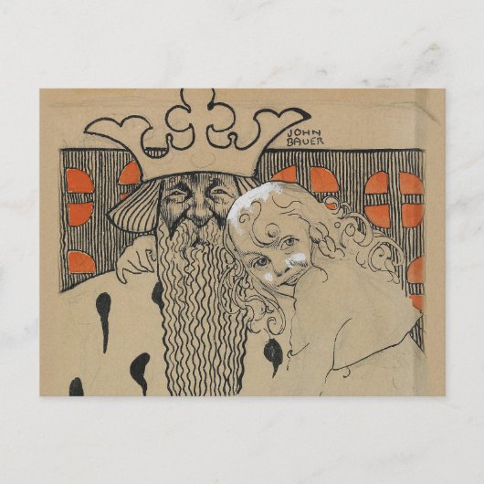 John Bauer, Linda Gull och den gamle, 1905 Briefkaart (Voorkant)