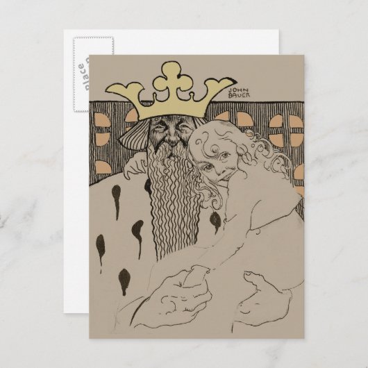 John Bauer, Linda Gull och den gamle, 1905 Briefkaart (Voorkant / Achterkant)