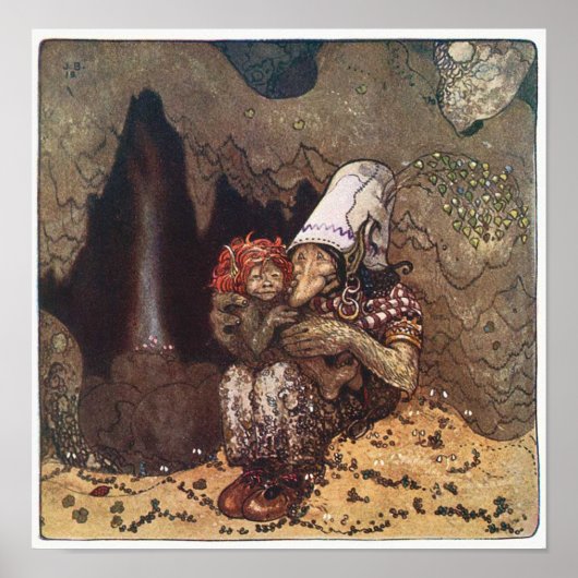John Bauer - Moeder Love - Troll Poster (Voorkant)