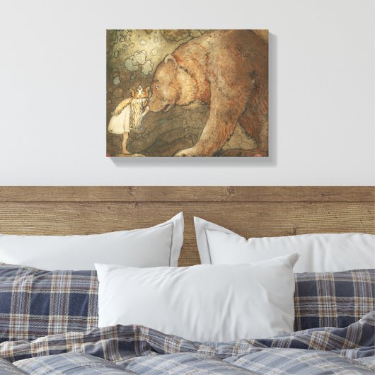 John Bauer - Poor Little Basse Canvas Afdruk (Insitu (Slaapkamer))