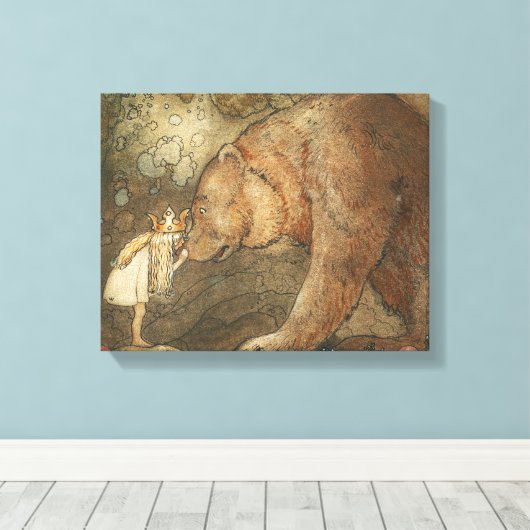 John Bauer - Poor Little Basse Canvas Afdruk (Insitu (Houten vloer))