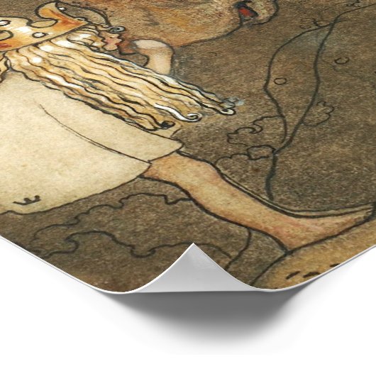 John Bauer - Poor Little Basse Poster (Hoek)