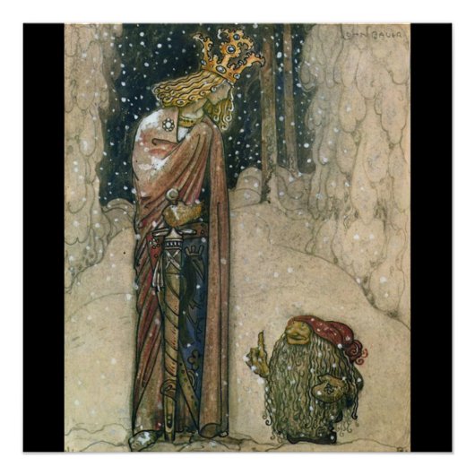 John Bauer - Princess and Troll Poster (Voorkant)