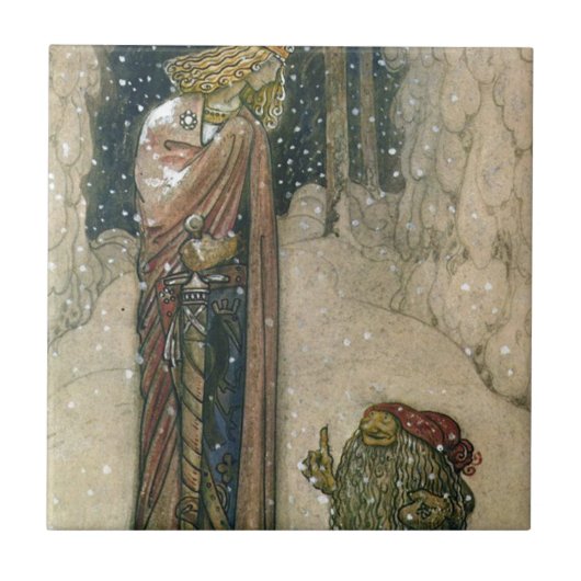 John Bauer - Princess and Troll Tegeltje (Voorkant)