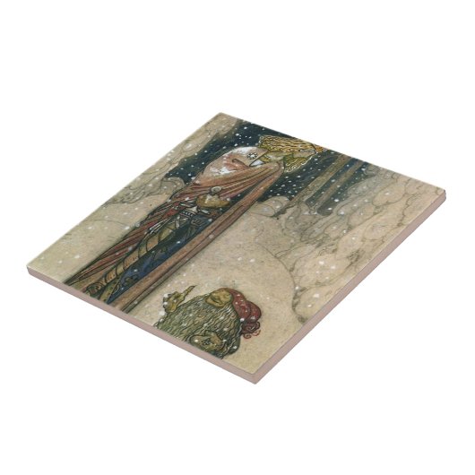 John Bauer - Princess and Troll Tegeltje (Zijkant)