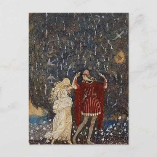 John Bauer Princess en Prince  Kunst Briefkaart (Voorkant)