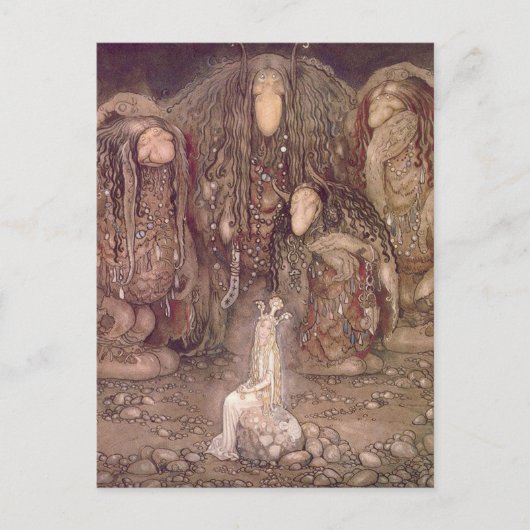 John Bauer Princess en Trolls kunst Briefkaart (Voorkant)