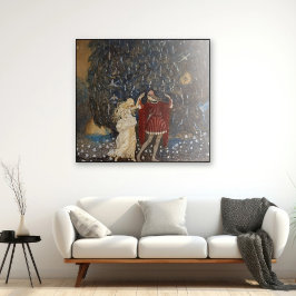 John Bauer Prinses en Prins Vintage Kunst Poster