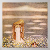 John Bauer Prinses in Flower Meadow Poster (Voorkant)