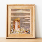 John Bauer Prinses in Flower Meadow Poster