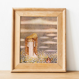 John Bauer Prinses in Flower Meadow Poster