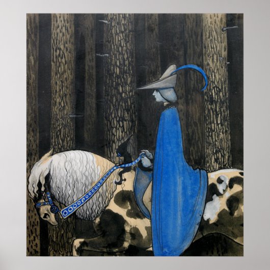 John Bauer The Blue Cloak Circa 1913 kunst Poster (Voorkant)