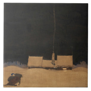 John Bauer-The Cottage aan de voet van de Berg Tegeltje