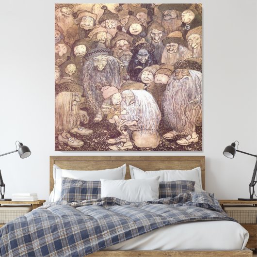 John Bauer Troll Art Canvas Afdruk (Insitu (Slaapkamer))