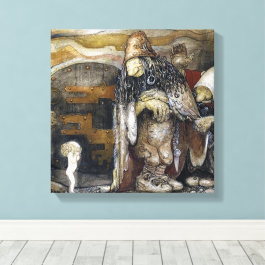 John Bauer Troll Canvas Afdruk (Insitu (Houten vloer))