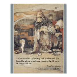 John Bauer Troll koppel en prinses baby C1023 Perfect Poster