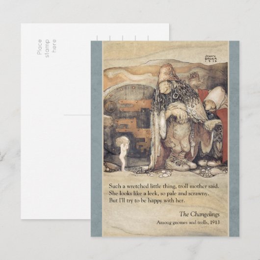 John Bauer Troll koppel en prinses baby C1024 Briefkaart (Voorkant / Achterkant)