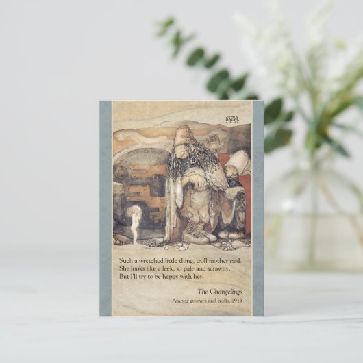 John Bauer Troll koppel en prinses baby C1024 Briefkaart (Staand voorkant)