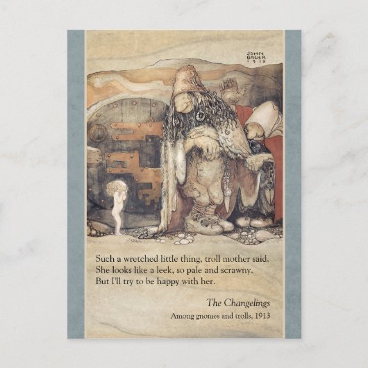 John Bauer Troll koppel en prinses baby C1024 Briefkaart (Voorkant)