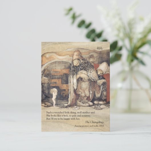 John Bauer Troll stel Princess baby Changelings Briefkaart (Staand voorkant)