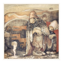 John Bauer Troll stel Princess baby Changelings