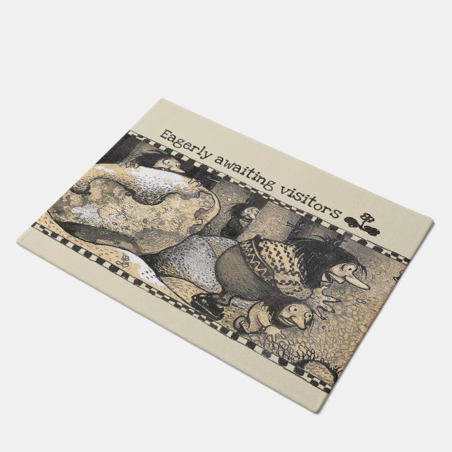 John Bauer-trollen Bewachtende bezoekers CC1235 Deurmat (Schuin)