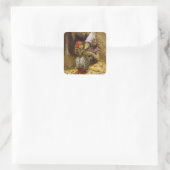 John Bauer - Trollen Vierkante Sticker (Tas)