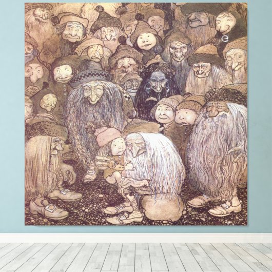 John Bauer-trollenkunst Canvas Afdruk (Insitu (Houten vloer))