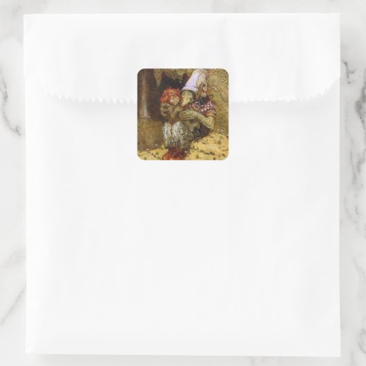 John Bauer - Trolls Vierkante Sticker (Tas)