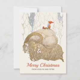 John Bauer Yule geit Julbocken kerstkaart Magnetische Uitnodiging