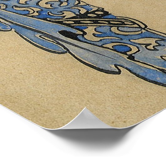 John Bauer - Zet de Prins dan een kroon op goud Poster (Hoek)