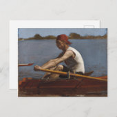 John Biglin in een Single Scull Briefkaart (Voorkant / Achterkant)