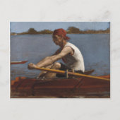 John Biglin in een Single Scull Briefkaart (Voorkant)