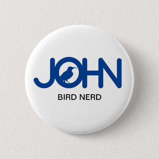 John Bird Nerd Ronde Button 5,7 Cm (Voorkant)