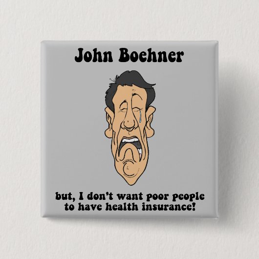 John Boehner Vierkante Button 5,1 Cm (Voorkant)